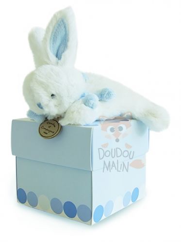  lapin bonbon bleu blanc attache sucette 